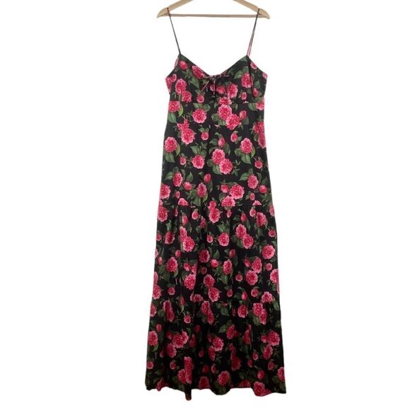 Alice + olivia chantay smocked floral print cotton blend poplin maxi NWT $495 - Picture 6 of 11